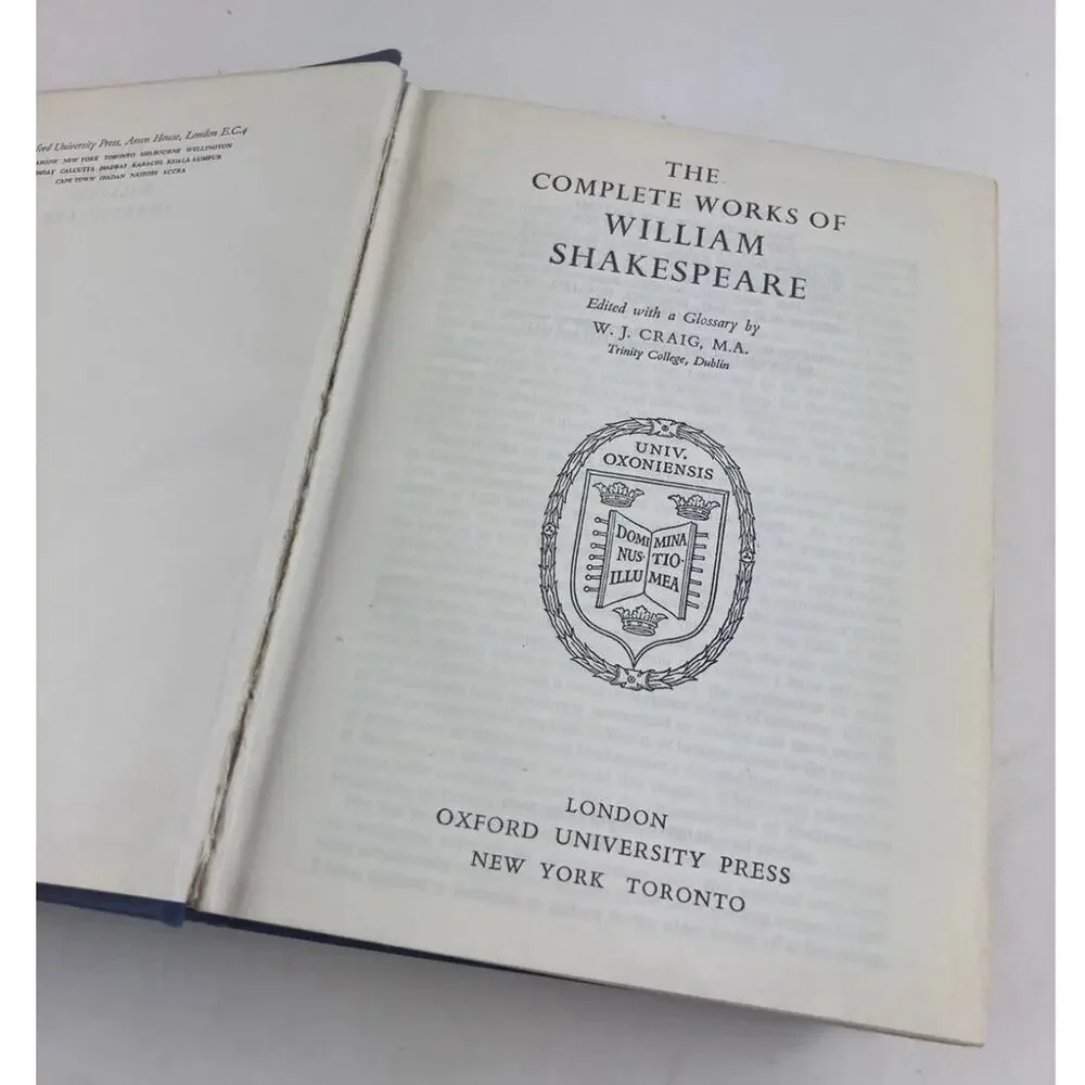 The Oxford Shakespeare Complete Works 1959 Rare - London